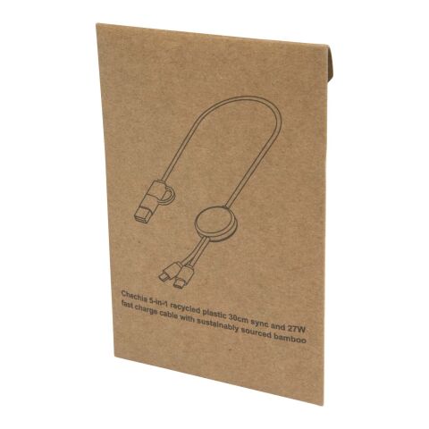 Câble 5 en 1 Citala en plastique recyclé de 30 cm pour la synchronisation des données et la charge rapide de 27 W Standard | Noir | sans marquage | non disponible | non disponible