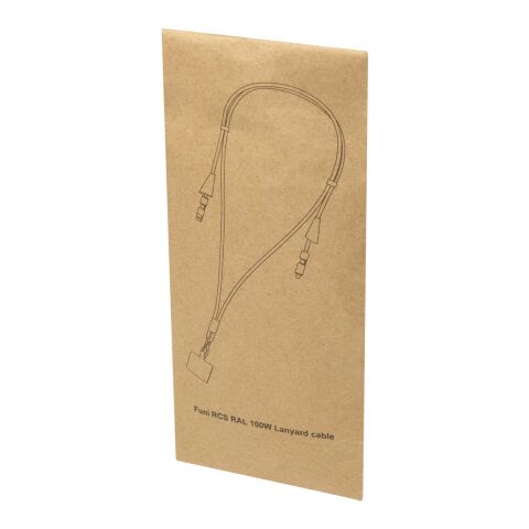 Tour de cou Funi pour smartphone en plastique recyclé avec synchronisation des données intégrée et câble 5 en 1 pour charge rapide de 100 W Standard | Noir | sans marquage | non disponible | non disponible