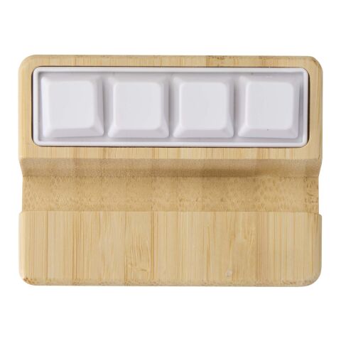 Support de téléphone Algol avec jouet fidget en plastique recyclé et détails en bambou Standard | Bois | sans marquage | non disponible | non disponible