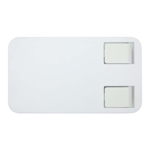 Support de téléphone Alhena pliable en plastique recyclé avec support de bureau en métal Standard | Blanc | sans marquage | non disponible | non disponible
