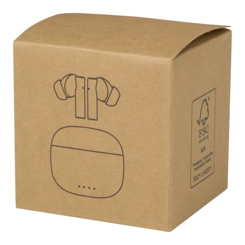 Oreillette Bluetooth® True Wireless Alterf en plastique recyclé avec embouts en silicone Standard | Blanc | sans marquage | non disponible | non disponible