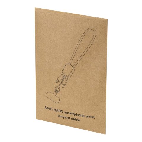 Lanyard de poignet recyclé Arich RCS avec câble de recharge Type-C de 20 W intégré noir