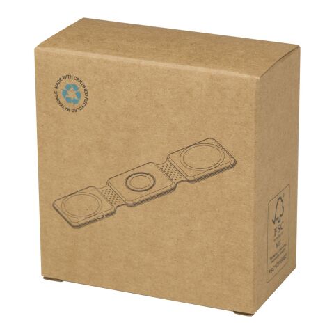 Chargeur sans fil pliable Armus 3 en 1 de 15&nbsp;W en plastique recyclé Standard | Blanc | sans marquage | non disponible | non disponible