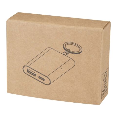 Batterie de secours Arcturus en aluminium recyclé de 2&nbsp;000&nbsp;mAh avec porte-clés Standard | Argent | sans marquage | non disponible | non disponible