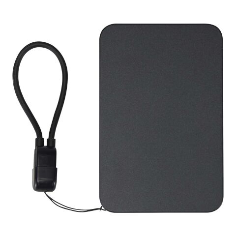 Batterie externe magnétique SMART de 5 000 mAh en plastique recyclé avec cordon noir