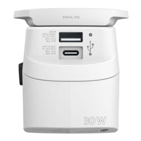 Adaptateur universel SKROSS® PRO Light USB AC30PD blanc