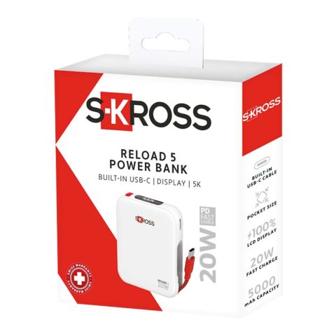 Batterie externe SKROSS® Reload 5 000 mAh blanc
