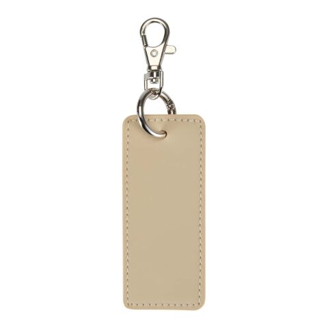 Porte-clés rectangulaire à breloques en matériaux recyclés certifié GRS Resi Plus Standard | Oatmeal | sans marquage | non disponible | non disponible