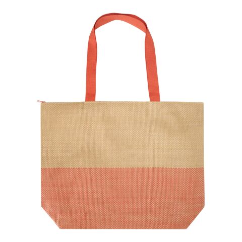 Grand sac fourre-tout en papier paille Rhythm avec fermeture à glissière, 21 L Brick