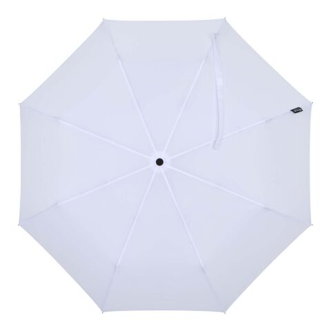 Parapluie pliable Agnes 21 pouces à ouverture automatique en RPET blanc