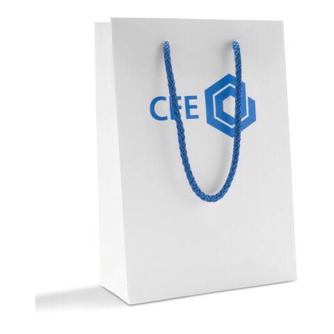 Sac papier avec cordelettes, 16 x 23 cm sans marquage | mat | 105 - bleu roi