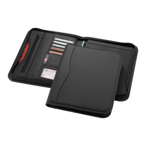 Conférencier A4 zippé Ebony Standard | noir | sans marquage | non disponible | non disponible