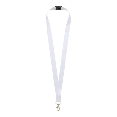 Lanyard Addie en PET recyclé sublimation Noir-Blanc | 10mm | Sublimation | all over, front | 10 mm x 900 mm
