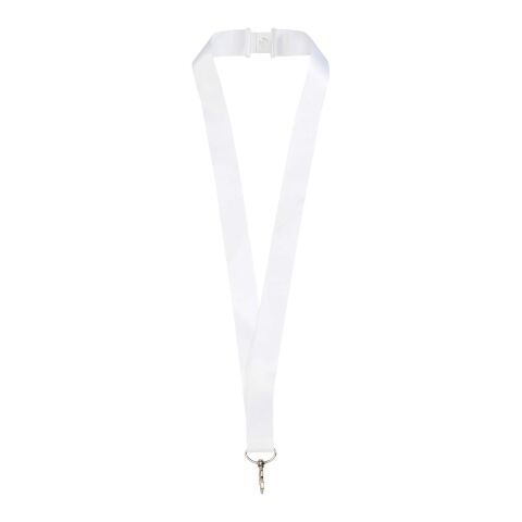 Lanyard Addie en PET recyclé sublimation blanc-blanc | 15mm | Sublimation | all over, front | 15 mm x 900 mm