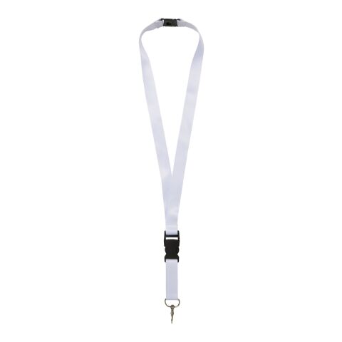 Lanyard Balta en PET recyclé avec boucle de sécurité Noir-Blanc | 10mm | sans marquage | non disponible | non disponible