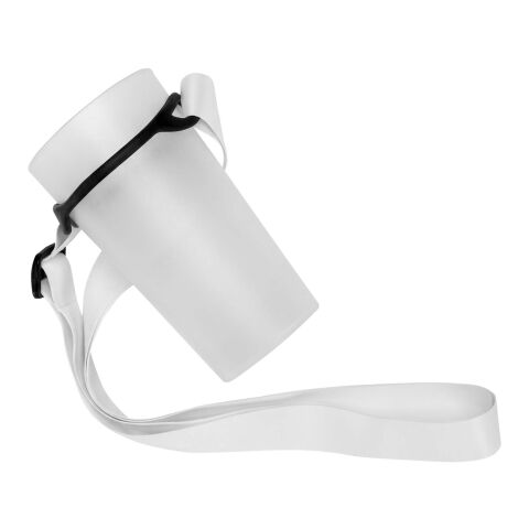 Lanyard Lior en RPET pour sublimation avec bracelet en silicone blanc