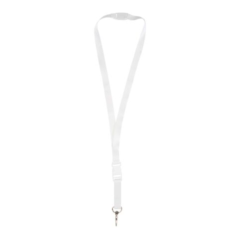 Lanyard Balta en PET recyclé avec boucle de sécurité blanc-blanc | 15mm | Sublimation | all over, back | 15 mm x 900 mm