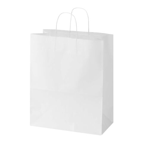 Sac en papier Kraft 80 à 90&nbsp;g/m2 avec poignées torsadées 32 x 17 x 39&nbsp;cm Blanc