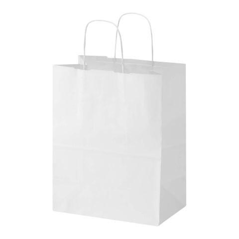 Sac en papier Kraft 80 à 90 g/m2 avec poignées torsadées 25 x 15 x 32&nbsp;cm Blanc | sans marquage | non disponible | non disponible
