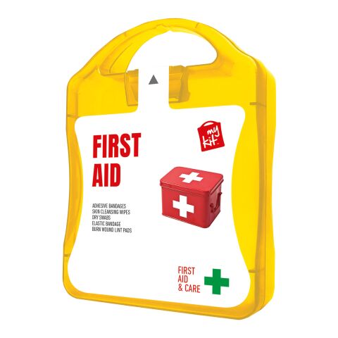 MyKit Premiers Secours Jaune translucide | non disponible | Autocollant Numérique 1 couleur | recto | 90 mm x 127 mm
