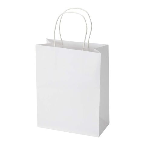 Sac en papier Kraft 120 g/m² avec anses torsadées - 18 x 9 x 23 cm blanc