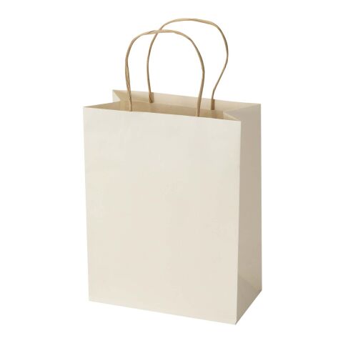 Sac en papier recyclé de type agricole, 150 g/m², avec anses torsadées - 18 x 9 x 23 cm Ivoire