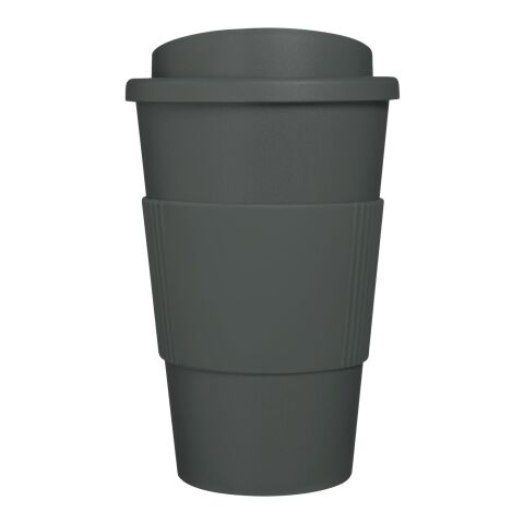 Gobelet isolant Americano® 350 ml avec bandeau antidérapant Gris | Sérigraphie 1 couleur | autour | 228 mm x 73 mm