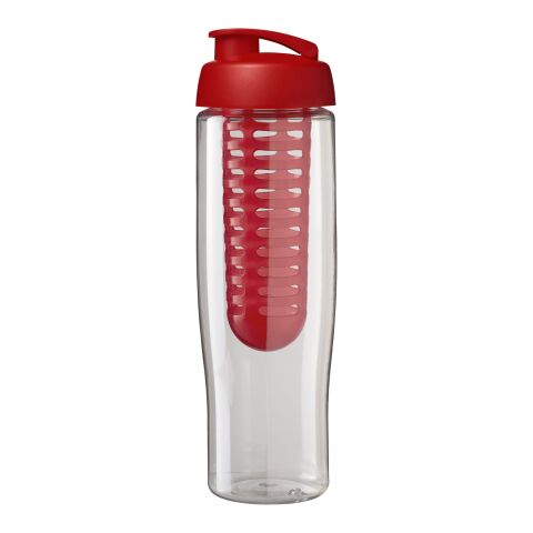 Bouteille infuseur fruit avec couvercle à clapet H2O Tempo® - 700 ml Blanc-Rouge | sans marquage | non disponible | non disponible
