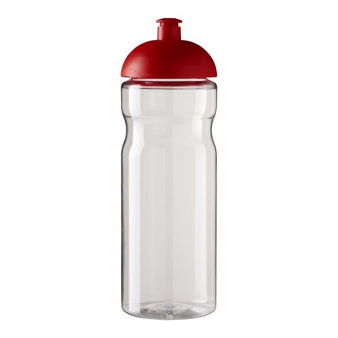 Bouteille avec couvercle dôme H2O Base® - 650 ml Blanc-Rouge | sans marquage | non disponible | non disponible