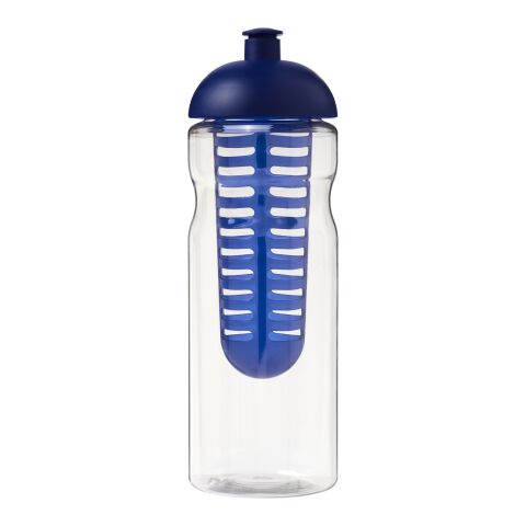 Bouteille H2O Base® infuseur fruit avec couvercle dôme - 650 ml Translucide-Bleu | sans marquage | non disponible | non disponible