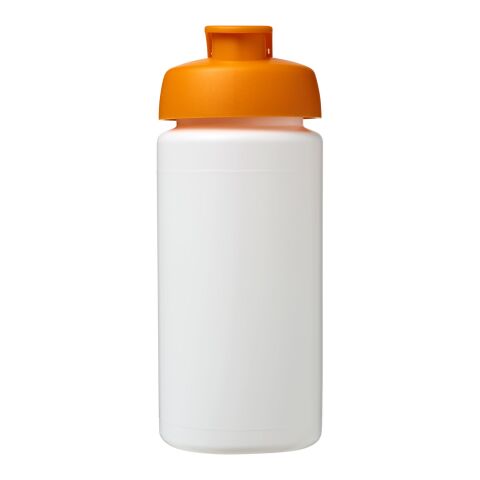 Bouteille Baseline® Plus GRIP de sport avec couvercle à clapet - 500 ml Blanc-Orange | sans marquage | non disponible | non disponible