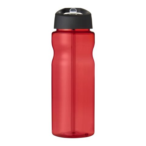 Bouteille H2O Eco de sport avec paille - 650 ml Rouge-Noir | sans marquage | non disponible | non disponible