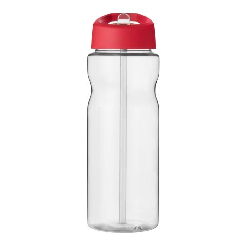 Bouteille H2O Eco de sport avec paille - 650 ml Blanc-Rouge | sans marquage | non disponible | non disponible