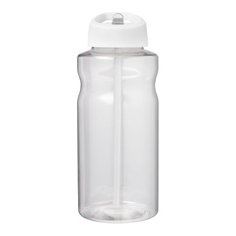 Bouteille de sport H2O Active® Big Base de 1 litre avec couvercle à bec verseur blanc | Sérigraphie 1 couleur | Tout autour | 255 mm x 75 mm