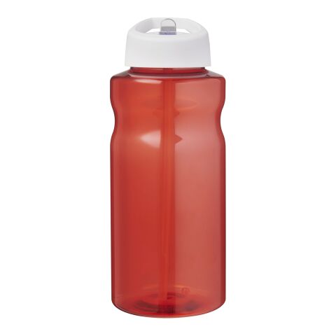 Bouteille de sport H2O Active® Eco Big Base de 1 litre avec couvercle à bec verseur Rouge-Blanc | sans marquage | non disponible | non disponible