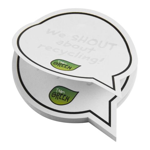Post-its recyclés Sticky-Mate® en forme de bulles blanc | sans marquage | non disponible | non disponible