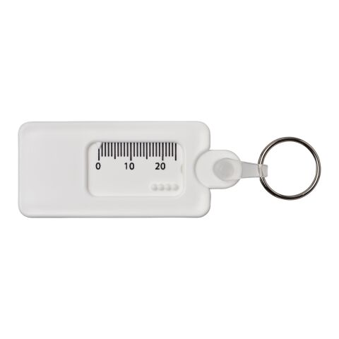 Porte-clés Kym recyclé vérificateur de structures de pneu blanc | sans marquage | non disponible | non disponible