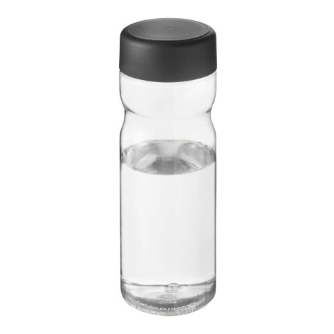 Bouteille H2O Eco Base colorée transparente avec couvercle vissé - 650 ml Blanc-Noir | sans marquage | non disponible | non disponible