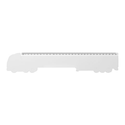 Règle Tait de 30 cm en plastique recyclé en forme de camion Blanc | sans marquage | non disponible | non disponible