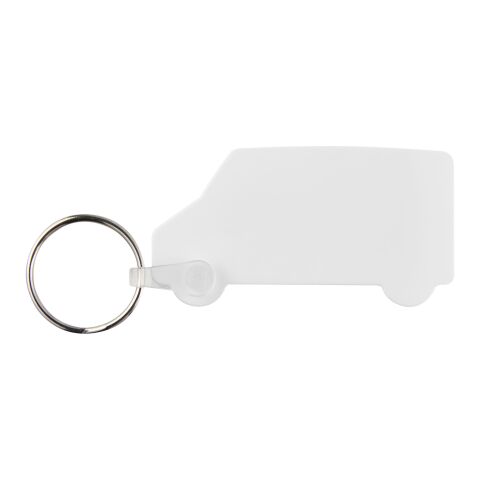Porte-clés recyclé Tait en forme de minibus blanc | sans marquage | non disponible | non disponible