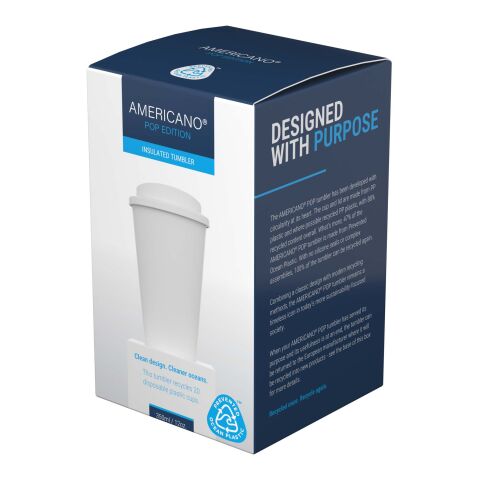Gobelet isotherme Americano® POP 350 ml avec couvercle anti-éclaboussures blanc | sans marquage | non disponible | non disponible