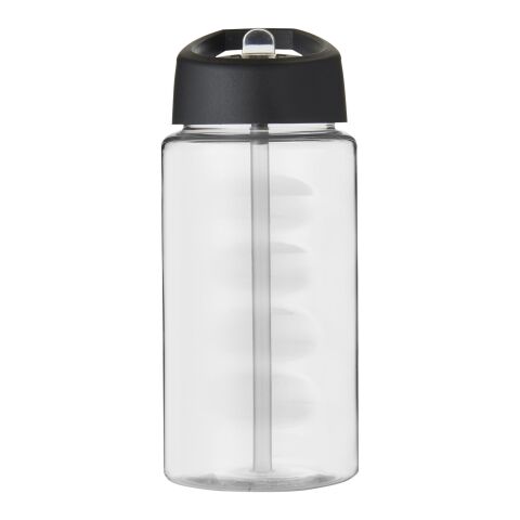 Bouteille H2O Bop de sport avec paille - 500 ml Blanc-Noir | sans marquage | non disponible | non disponible
