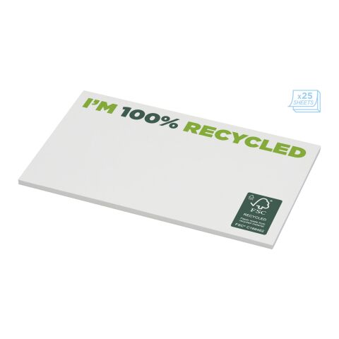 Notes autocollantes recyclées 127 x 75 mm Sticky-Mate® Blanc | 25 Seiten | sans marquage | non disponible | non disponible
