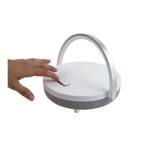 Enceinte Bluetooth® 4-en-1 Prixton de 10 W avec lumière LED et station de charge sans fil Standard | blanc | sans marquage | non disponible | non disponible