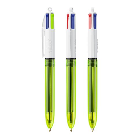 BIC® 4 Couleurs Fluo Bille Jaune | Sérigraphie 1 couleur | Corps-Centré clip | 30.00 mm x 43.00 mm