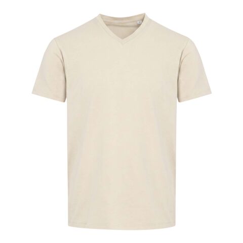 T-shirt unisexe en coton bio certifié OCS Balfour à manches courtes et col en V de 200&nbsp;g/m² Sandstone | 3XS