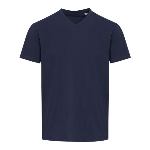 T-shirt unisexe en coton bio certifié OCS Balfour à manches courtes et col en V de 200&nbsp;g/m² Marine | L