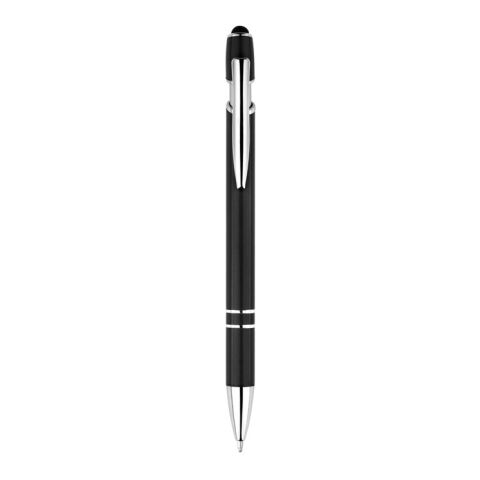 NEIL. Stylo à bille avec corps en aluminium recyclé (100% rAL) et pointe tactile Noir | sans marquage