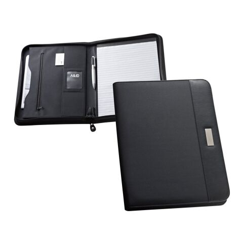 PASZO. Porte-documents A4 en PU et microfibre avec bloc de feuilles lignées noir | sans marquage | A4 | Ligné