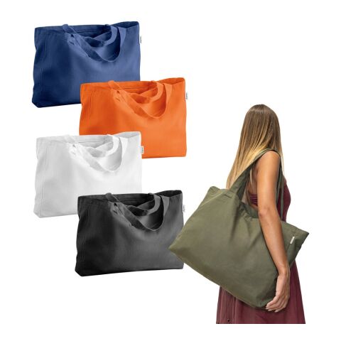 CAMDEN. Sac en coton (50%), coton recyclé (30%) et polyester (20% rPET) (280 g/m²) Noir | sans marquage